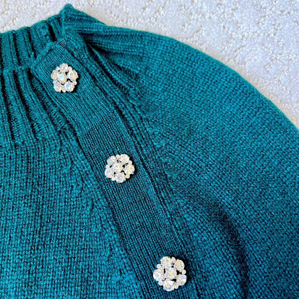 J Crew Crystal Button Sweater